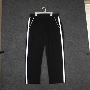 Tesla Mens Black Cotton Pants Reflective Stripe Everyday Trouser Size 34x30